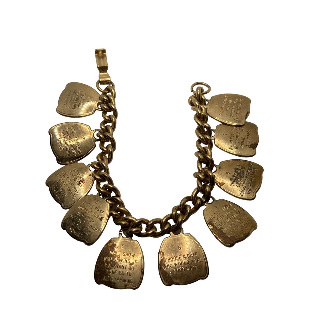 Vintage‎ Funny 10 Commandment Charm Bracelet